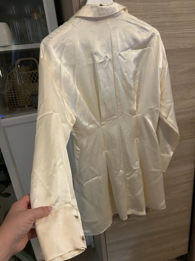 Vestido Zara Beige Satinado