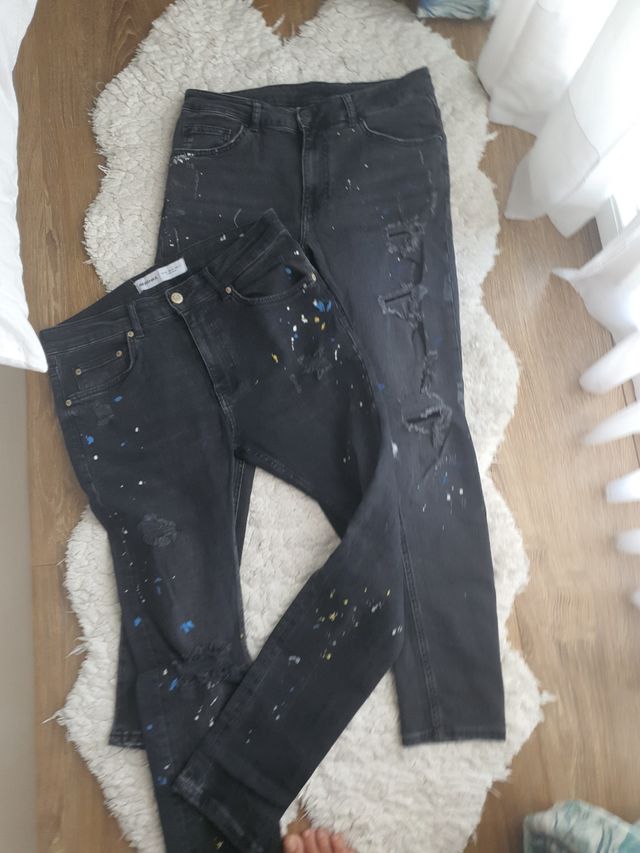 Pantalones Bershka negros rotos talla 40