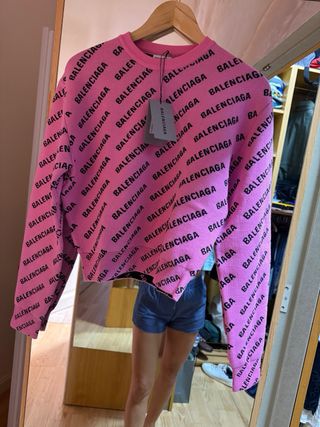 Balenciaga Jersey Rosa Logo Todas Partes y T-Shirt