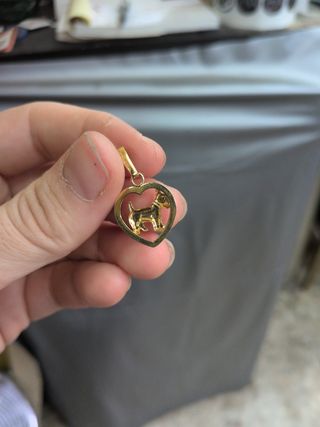 Colgante Corazón Perro Oro
