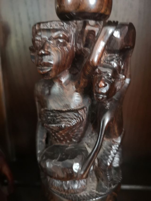 Juego Candelabros Madera Elefante y Tortugas