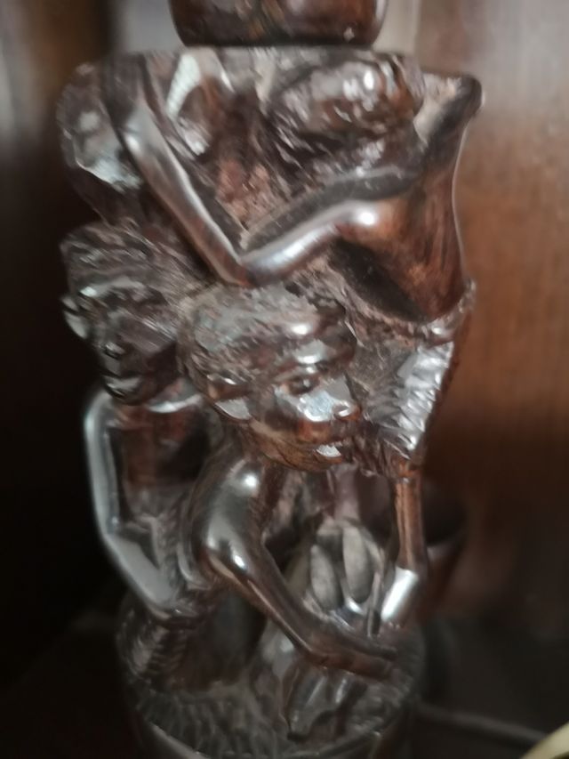 Juego Candelabros Madera Elefante y Tortugas