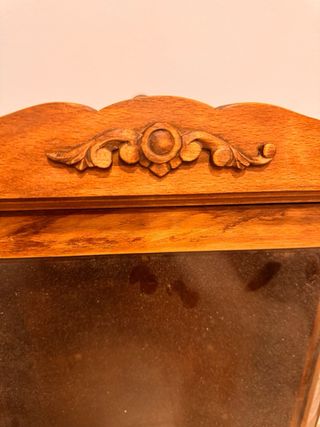 antigua Hornacina - Vitrina cristal curvado madera