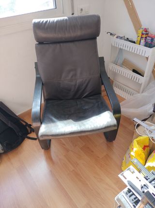 Sillón de piel negro Ikea