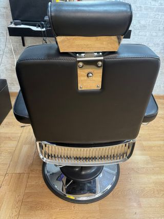 2 sillas de barbero negra cromadas muy elegantes