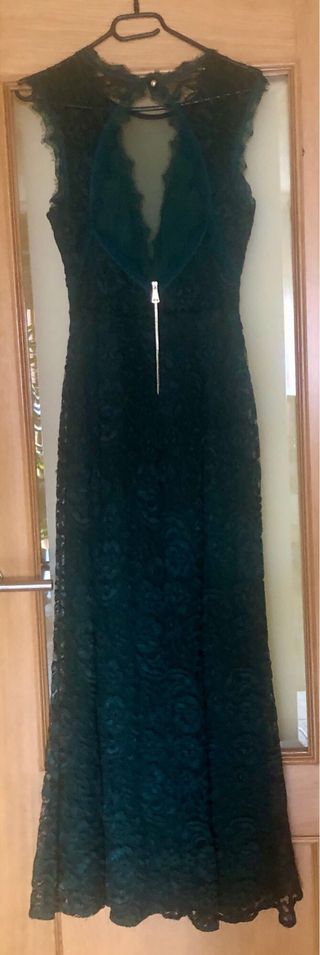 Vestido largo de encaje verde