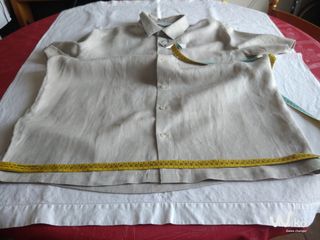 Camicia uomo Primark lino manica corta beige XL