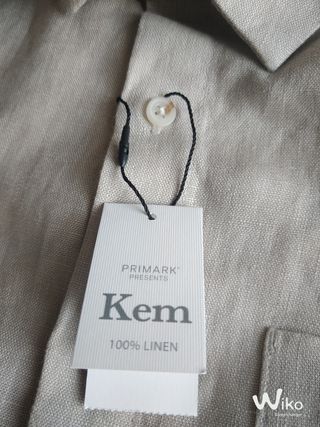 Camicia uomo Primark lino manica corta beige XL