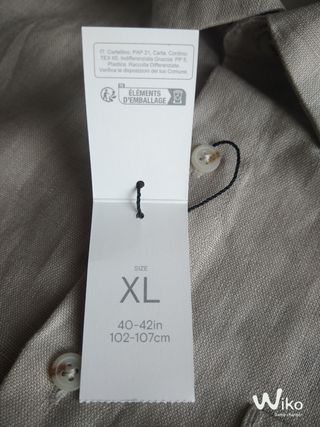 Camicia uomo Primark lino manica corta beige XL