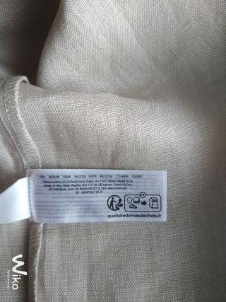 Camicia uomo Primark lino manica corta beige XL