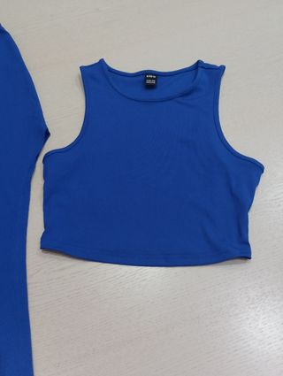 Conjunto SHEIN falda larga y top azul