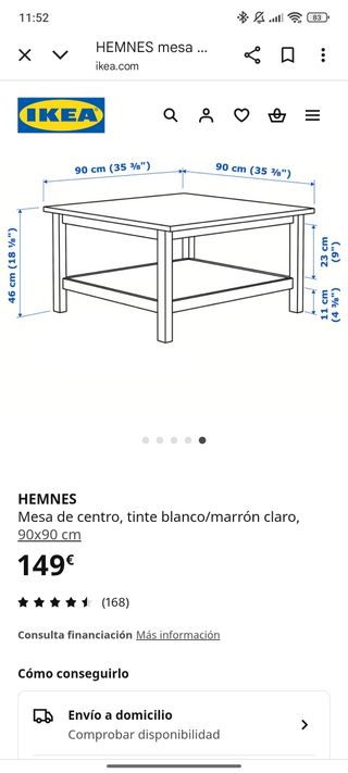 
Mesa de centro HEMNES IKEA 