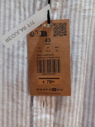 Camisa Rayas Beige Hombre