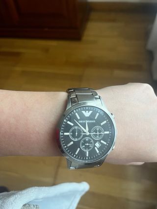 Reloj Emporio Armani Hombre Negro/Plateado