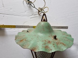 Lanterna vintage decoro portico oro verde vetro me