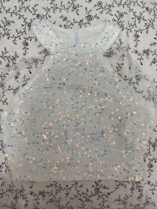 Top lentejuelas blanco y multicolor