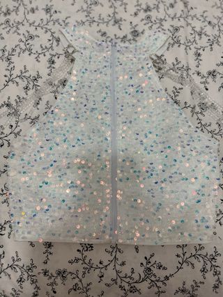 Top lentejuelas blanco y multicolor