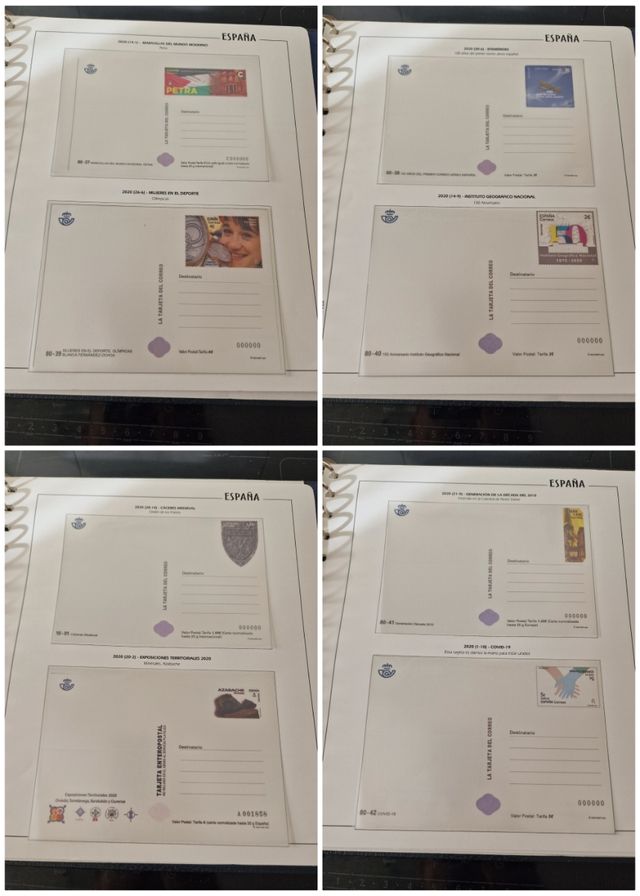 Hojas sellos Filober, montadas, año 2020. Nuevo