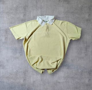Yellow Polo Shirt White collar – Lacoste Inspired