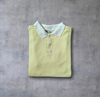 Yellow Polo Shirt White collar – Lacoste Inspired