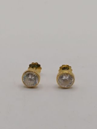 Pendientes circonita de oro 18k ,1,37gr Ref G-029.