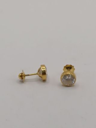 Pendientes circonita de oro 18k ,1,37gr Ref G-029.