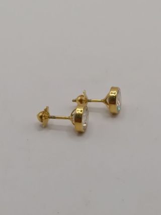 Pendientes circonita de oro 18k ,1,37gr Ref G-029.