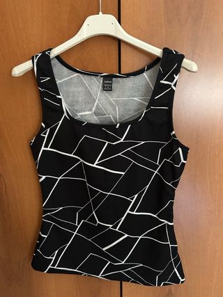 SHEIN Magliettina senza maniche fantasia geometric
