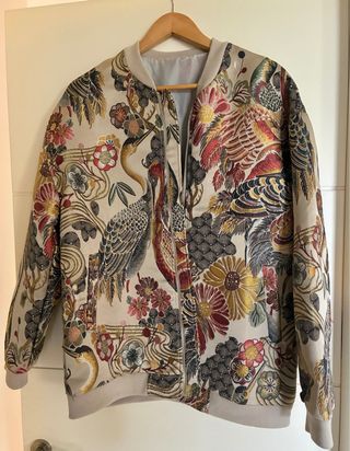 Chaqueta Bomber Bordado Japonés
