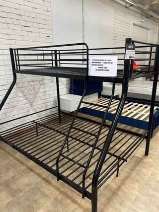 Litera Camarote Matrimonial Metálica Negra Nueva