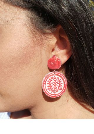 Pendientes cerámica, pendientes granada, joya arte