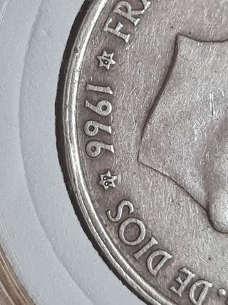 Moneda 100 Pesetas 1966 Estrella 66.PLATA.ERROR