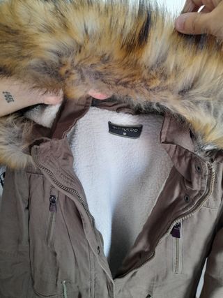 Parka mujer marrón con capucha
