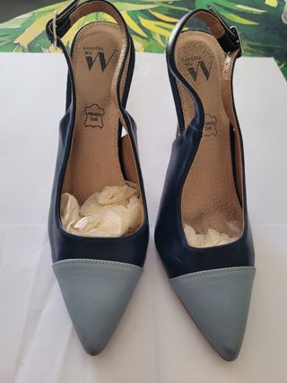 Zapatos de tacón Vanessa Wu azul y gris