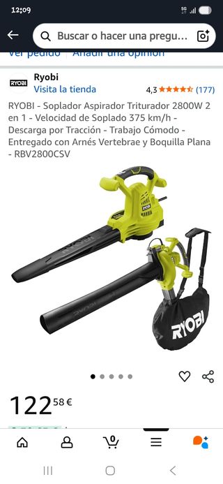 Soplador Ryobi 2800W RBV2800CSV