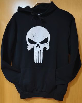 Sudadera con capucha, bolsillos y calavera el cast