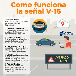 Baliza/Luz de Emergencia V16 Homologada 2026 LED
