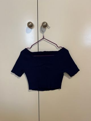 Top Pull&Bear azul marino talla XS