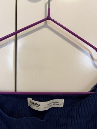 Top Pull&Bear azul marino talla XS