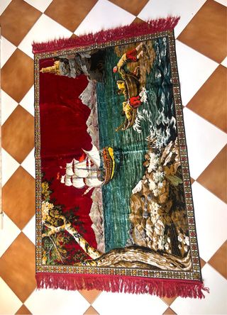 Tapiz paisaje náutico años 70