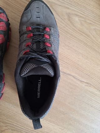 Zapatillas Trekking Merrell Hombre Gris/Rojo