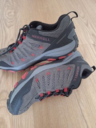 Zapatillas Trekking Merrell Hombre Gris/Rojo