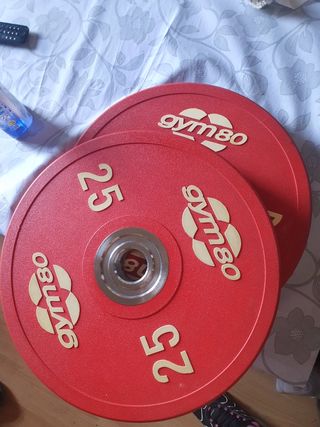 Discos Bumper Gimnasio 25 kg(pareja )