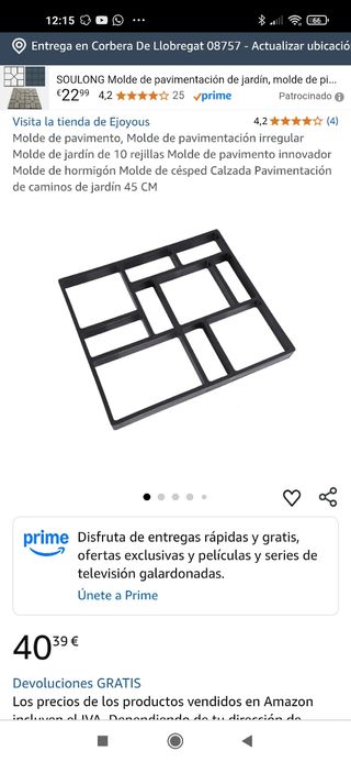 2 Moldes para pavimento de jardín