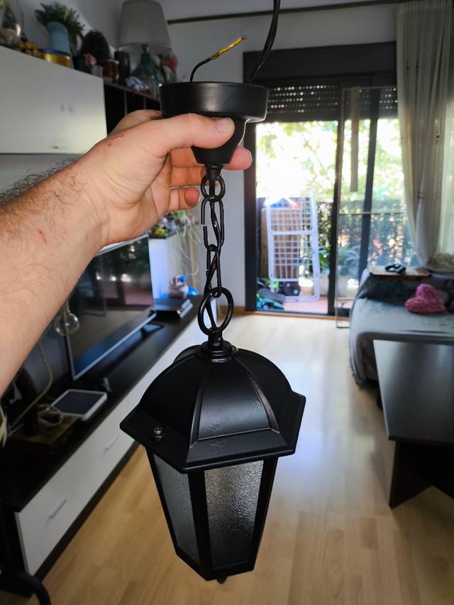 Farol colgante negro mate