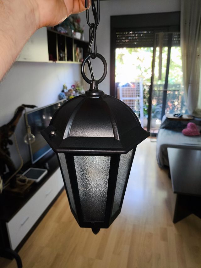 Farol colgante negro mate