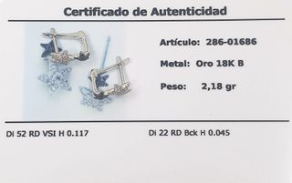 Pendientes Estrella Oro 18k Brillantes