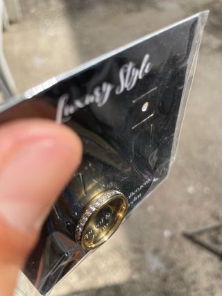 Anillo Acero y Oro 18K con Circonitas