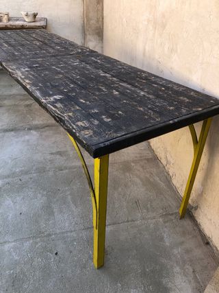 Mesa Taller Industrial Madera y Metal