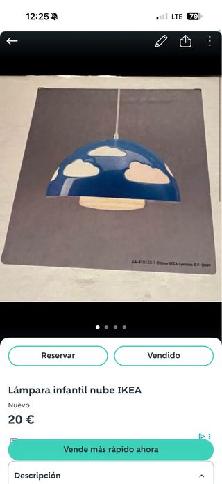 Lámpara infantil nube IKEA